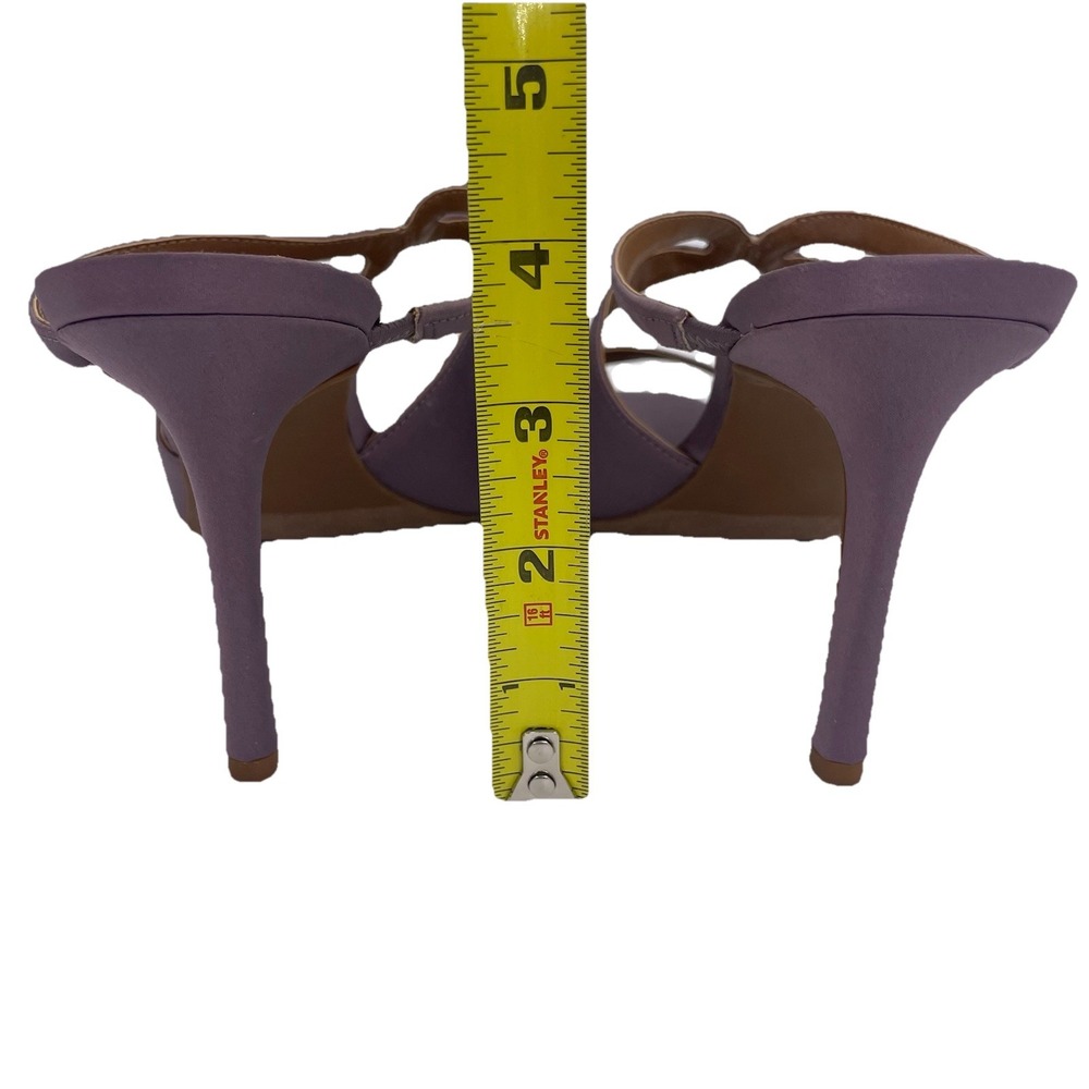 Nordstrom Rack High Heel Sandals Size 9.5 Light Purple Satin Shoes Strappy - Picture 6 of 10